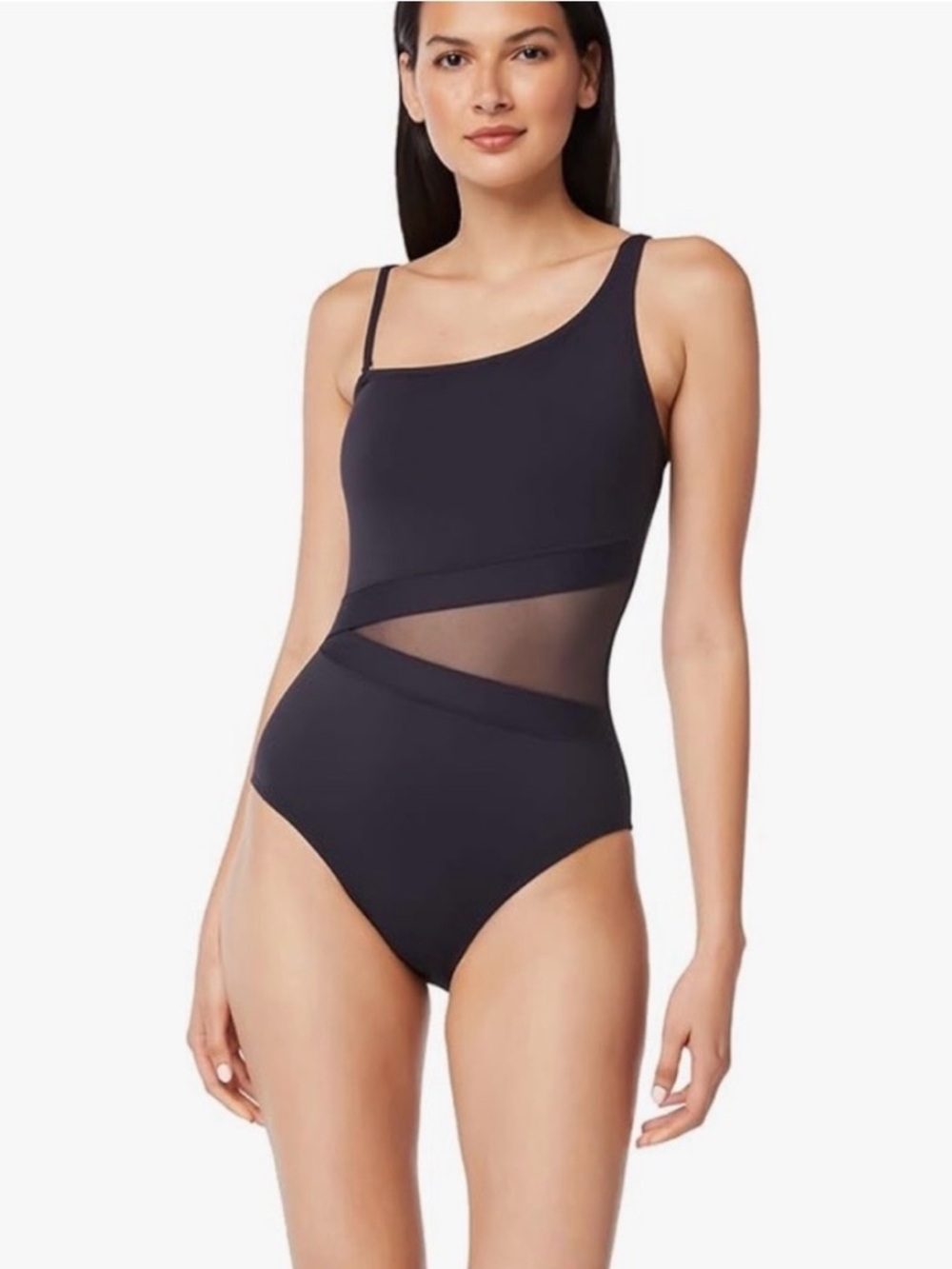 Bleu Rod Beattie Black
Don’t Mesh With Me One Shoulder One Piece Swimsuit